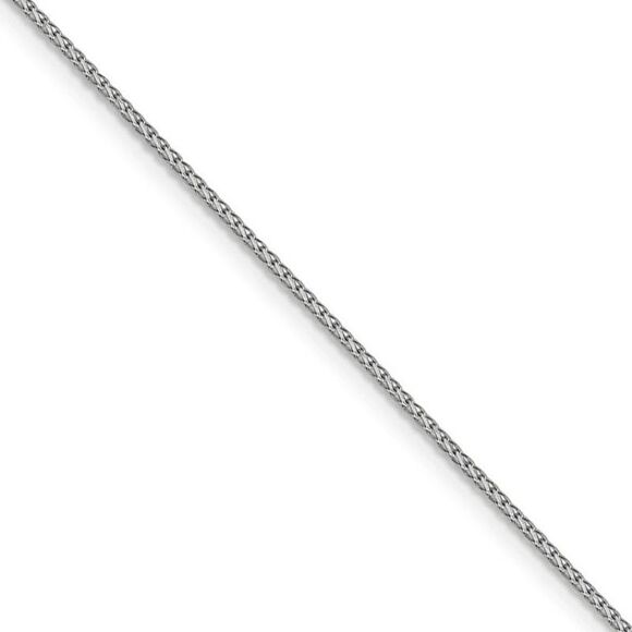 1mm 14k White Gold Diamond Cut Open Franco Chain Necklace, 18 Inch - Picture 1 of 8